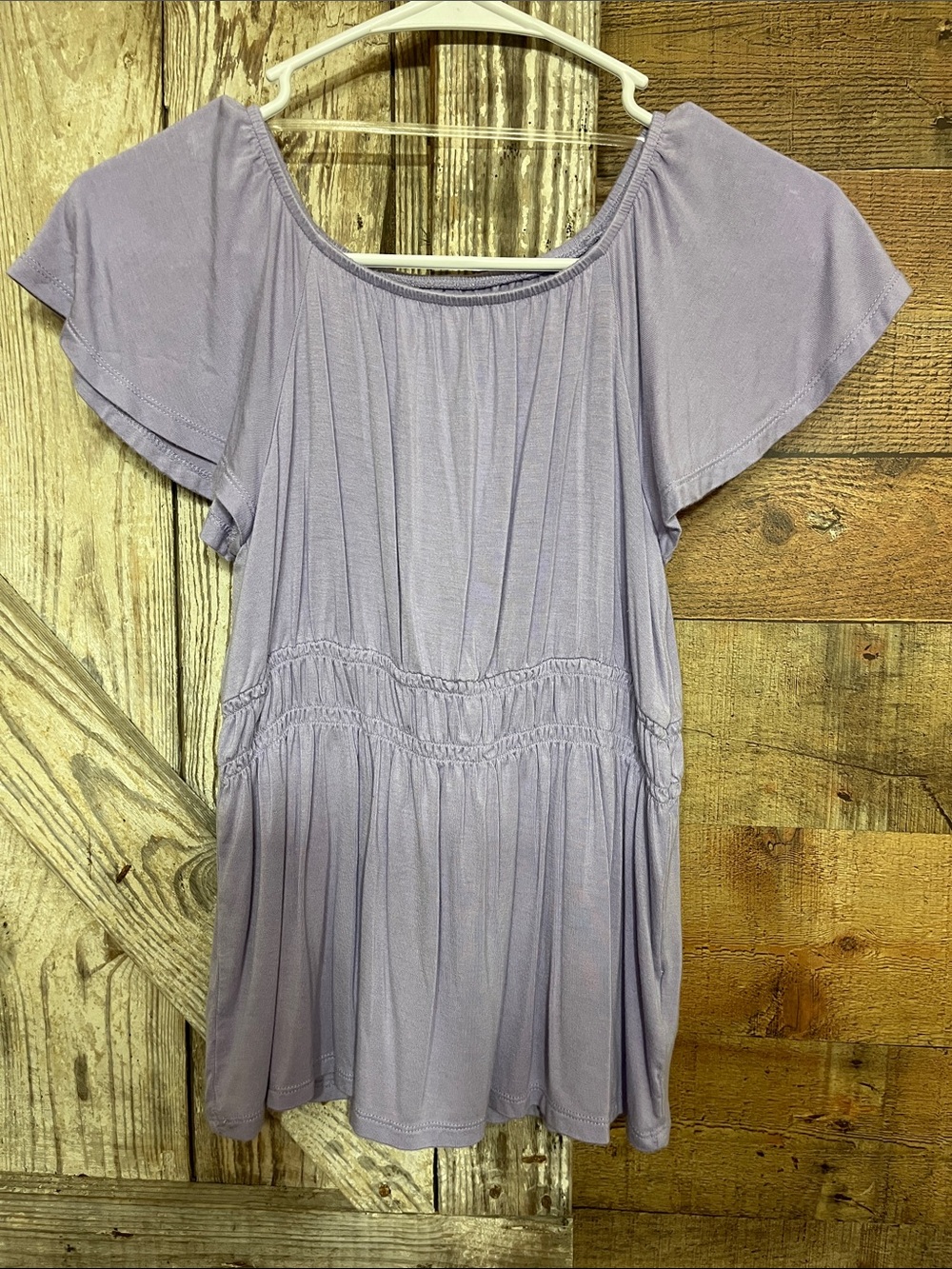 wonder nation Lavender Flutter Sleeve Tunic Top